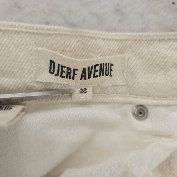DJERF AVENUE Cream Relaxed Jeans Button Fly Organic Cotton Size 28 - Picture 7 of 9